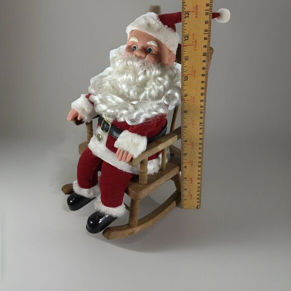 Vintage Santa Claus Xmas Rocking Chair Gemmy Musical Sings Jingle Bells FLAW - Picture 5 of 13